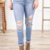 Rewash Light Wash Distressed Knee Jeans Bottoms 2 Rewash Light Wash Distressed Knee Jeans Bottoms