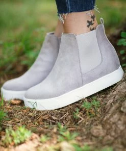 Fortune Dynamic Grey Faux Suede Sneaker Wedge