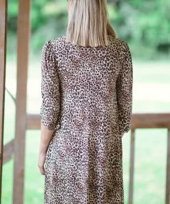 SOL RHR Beige And Mocha Animal Print Dress Dresses