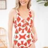 Mermaid Swimwear White Watermelon Print One Piece Swimsuit
