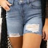 Rewash Medium Wash Distressed Shorts