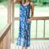 P & Rose Dresses Blue Paisley Print Midi Dress