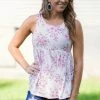 Lovely Melody Cream And Dusty Rose Floral Babydoll Tank