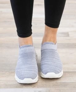 Forever Link Light Grey Knit Slide On Sneakers