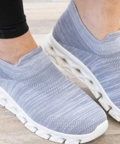 Forever Link Light Grey Knit Slide On Sneakers