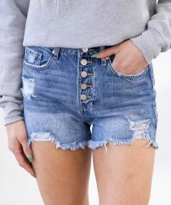 YMI Jeanwear Bottoms YMI Medium Wash Dream Fit Button Fly Shorts