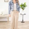 Vanilla Bay Sage Elastic Drawstring Waist Flared Pants 2 Vanilla Bay Sage Elastic Drawstring Waist Flared Pants