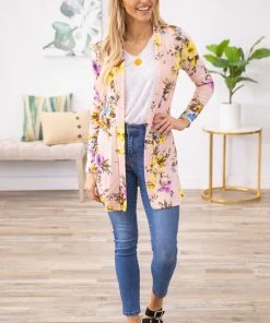 New Moa Collection Blush And Yellow Floral Print Cardigan 13 New Moa Collection Blush And Yellow Floral Print Cardigan