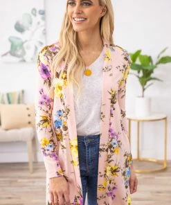New Moa Collection Blush And Yellow Floral Print Cardigan 12 New Moa Collection Blush And Yellow Floral Print Cardigan