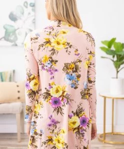 New Moa Collection Blush And Yellow Floral Print Cardigan 14 New Moa Collection Blush And Yellow Floral Print Cardigan