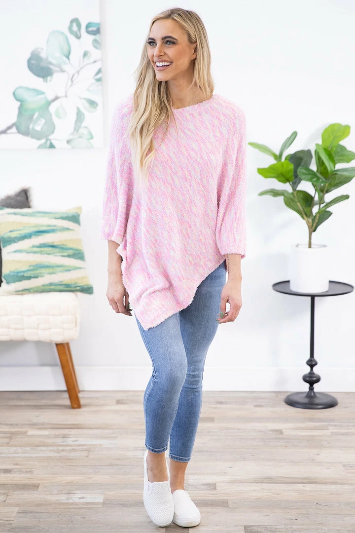 Jasmine Trading Pink And Yellow Fuzzy Knit Top 4 Jasmine Trading Pink And Yellow Fuzzy Knit Top