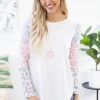 BIBI Off White Multicolor Paisley Print Sleeve Top