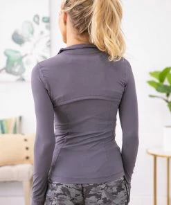 Rae Mode Graphite Full Zip Jacket With Thumbholes Outerwear