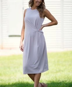 Gilli Dresses Beige Knit Dress With Knot Detail