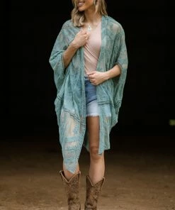 Jasmine Trading KIMONOS Mint Lace Kimono
