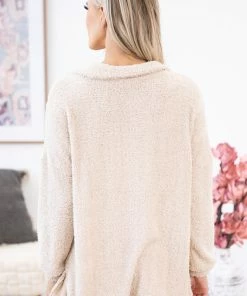 Lovely Melody Beige Teddy Bear Textured Shacket Outerwear