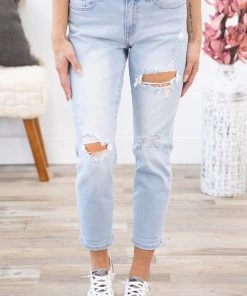 Judy Blue Jeans Bottoms Judy Blue Light Wash Boyfriend Fit Jeans