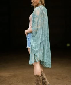 Jasmine Trading KIMONOS Mint Lace Kimono