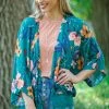 ODDI Jade Multicolor Floral Print Kimono