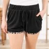 Wholesale Fashion Square Black Leopard Print Elastic Waist Shorts Bottoms 1 Wholesale Fashion Square Black Leopard Print Elastic Waist Shorts Bottoms