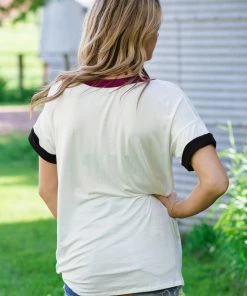 Blumin Apparel Tops White V-Neck Top With Contrast Trim 7 Blumin Apparel Tops White V-Neck Top With Contrast Trim