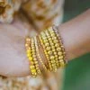 Urbanista Mustard Glass Bead Stretch Bracelet Accessories