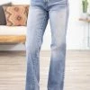 Kancan Light Wash Bleached 90s Flare Jeans Bottoms