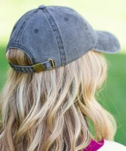 I CCO Accessories Grey Washed Good Vibes Baseball Hat
