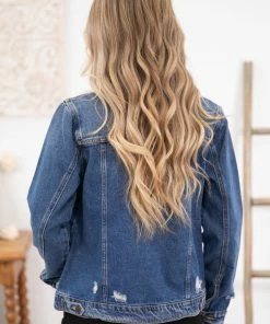 Cello Dark Wash Distressed Denim Jacket 11 Cello Dark Wash Distressed Denim Jacket