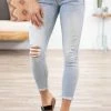 Bottoms Kancan Low Rise Distressed Ankle Skinny Jeans