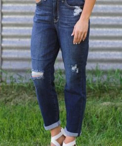 Judy Blue Jeans Judy Blue High Rise Cuffed Boyfriend Fit Jeans