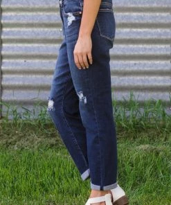 Judy Blue Jeans Judy Blue High Rise Cuffed Boyfriend Fit Jeans