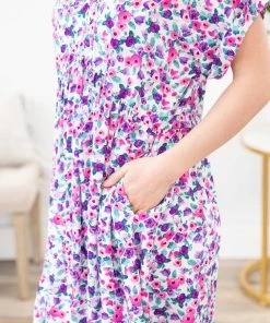 Staccato Purple Multicolor Floral Print Babydoll Dress Dresses 11 Staccato Purple Multicolor Floral Print Babydoll Dress Dresses