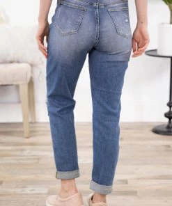 Bottoms Judy Blue Destructed Boyfriend Fit Jeans