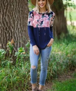 Sew In Love Navy And Dusty Rose Floral Colorblock Top 6 Sew In Love Navy And Dusty Rose Floral Colorblock Top