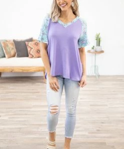 Emerald Lavender And Aqua Floral Sleeve Top 7 Emerald Lavender And Aqua Floral Sleeve Top