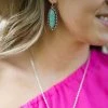 Isac Trading Accessories Turquoise Stone Earring And Necklace Set