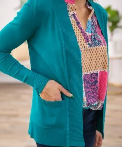 Cielo 1985 Teal Lightweight Cardigan CARDIGANS