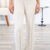Jasmine Trading Cream Fuzzy Knit Drawstring Waist Pants