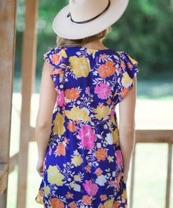 Andree By Unit Violet Multicolor Floral Print Dress