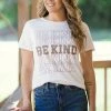 Tres Bien Beige And Taupe Be Kind Graphic Tee Tops