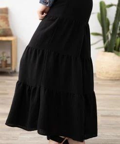 HyFve Bottoms Black Tiered Pull On Palazzo Pant