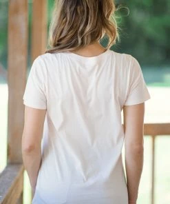 Tres Bien Beige And Taupe Be Kind Graphic Tee Tops