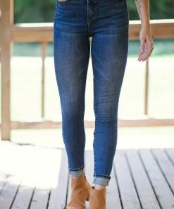 Judy Blue Jeans Bottoms PRE-ORDER Judy Blue Cuffed Hem Tummy Control Jeans Shipping Apx 8/5