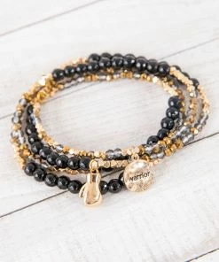 DM Merchandising Black Beaded Bracelet Set Accessories