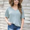 Julian J Sage V-Neck Short Sleeve Top Tops