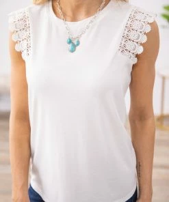 Supreme Fashion TANK TOPS White Crochet Trim Cap Sleeve Top 17 Supreme Fashion TANK TOPS White Crochet Trim Cap Sleeve Top