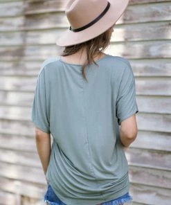 Julian J Sage V-Neck Short Sleeve Top Tops