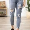 Judy Blue Jeans Judy Blue Distressed Button Fly Jeans Bottoms