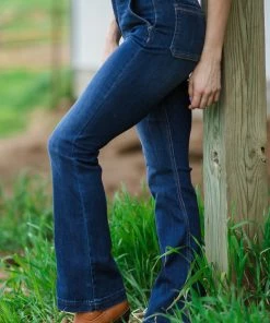 Bottoms Cello High Rise Two Button Flare Jeans